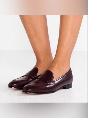 J. Crew Women's Penny Loafers in Burgundy Leather